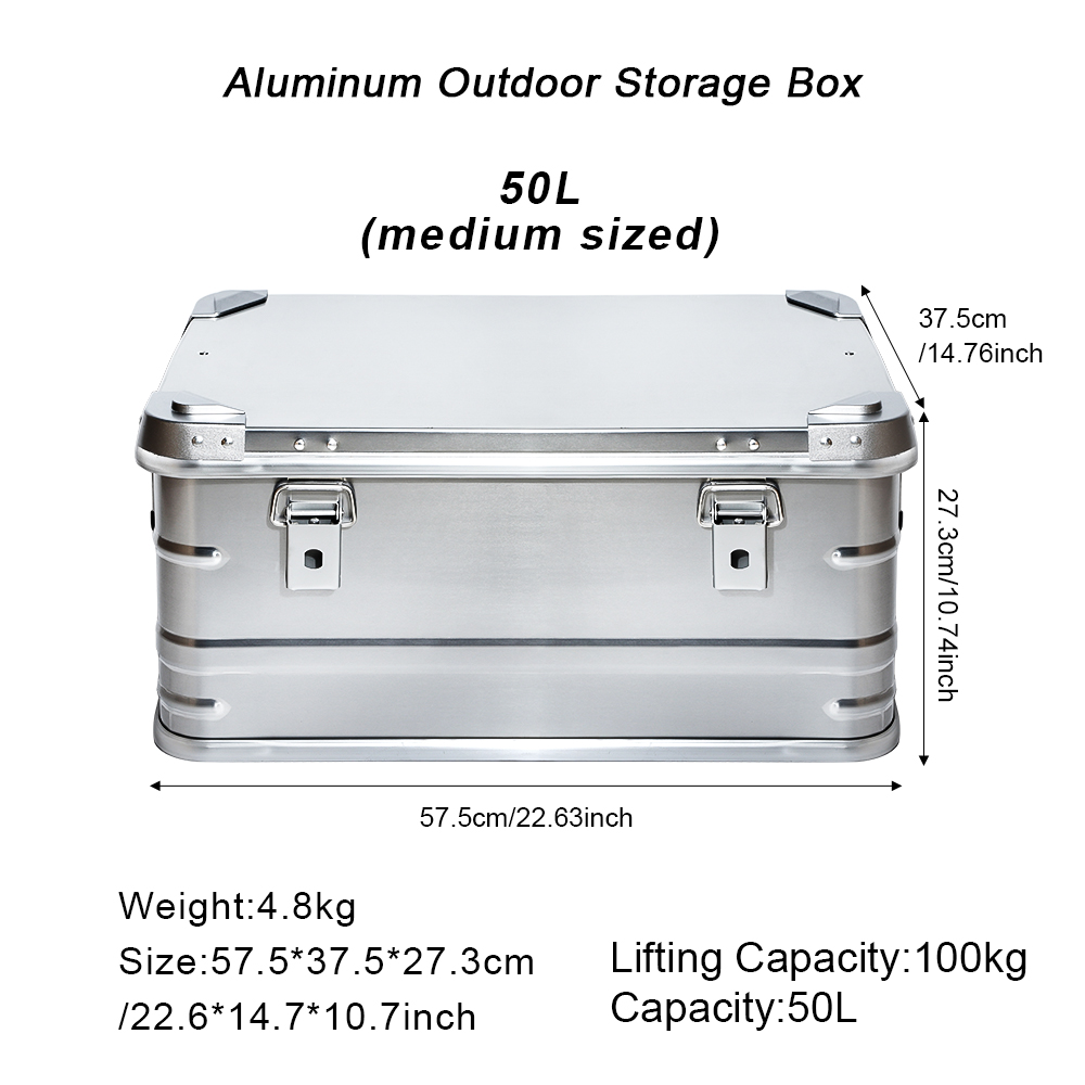 Camping Cooking Box - กล่องเก็บของอะลูมินัมอัลลอยกลางแจ้ง80L เดินทางได้สำหรับปิคนิคตั้งค่ายกล่องเก็บของความจุขนาดใหญ่อุปกรณ์เสริมสำหรับเดินป่า