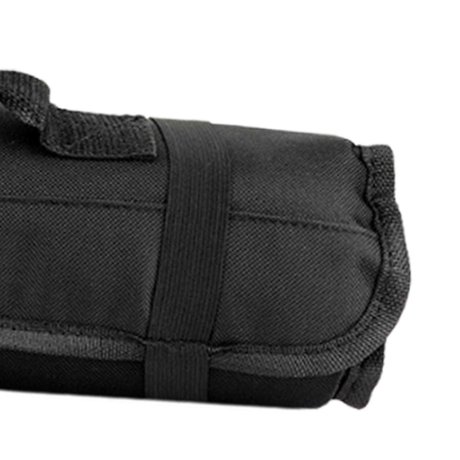 Camping Cooking Utensil Roll - กระเป๋าใส่มีดเชฟแบบม้วน ผ้าอ็อกซ์ฟอร์ด ทนทานต่อการเจาะ ใช้จัดเก็บอุปกรณ์ทำอาหาร เหมาะสำหรับโรงเรียนทำอาหารและการตั้งแคมป์