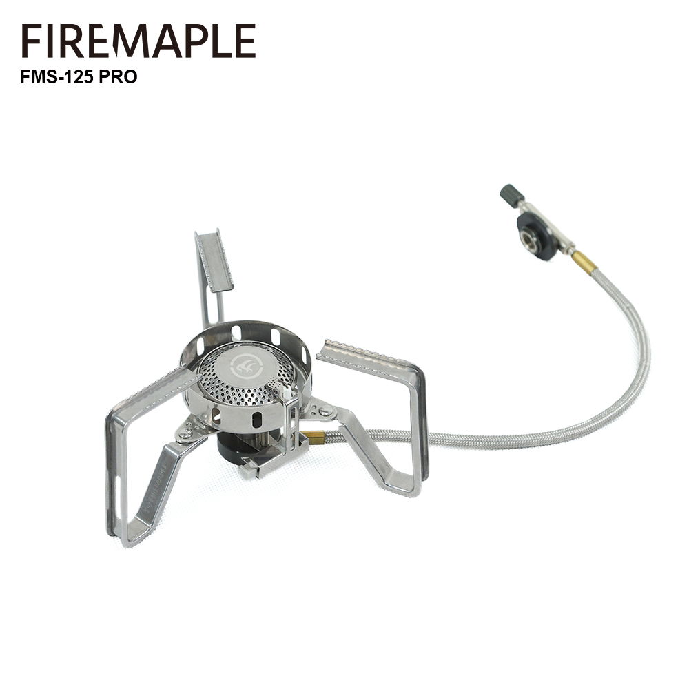 Cooking On Camping Stove - เตากันลมเมเปิ้ลแบ่งเตาแก๊ส3240W เดินป่ากลางแจ้งตั้งแคมป์พร้อมอุปกรณ์จุดระเบิด FMS-125PRO น้ำหนักเบา