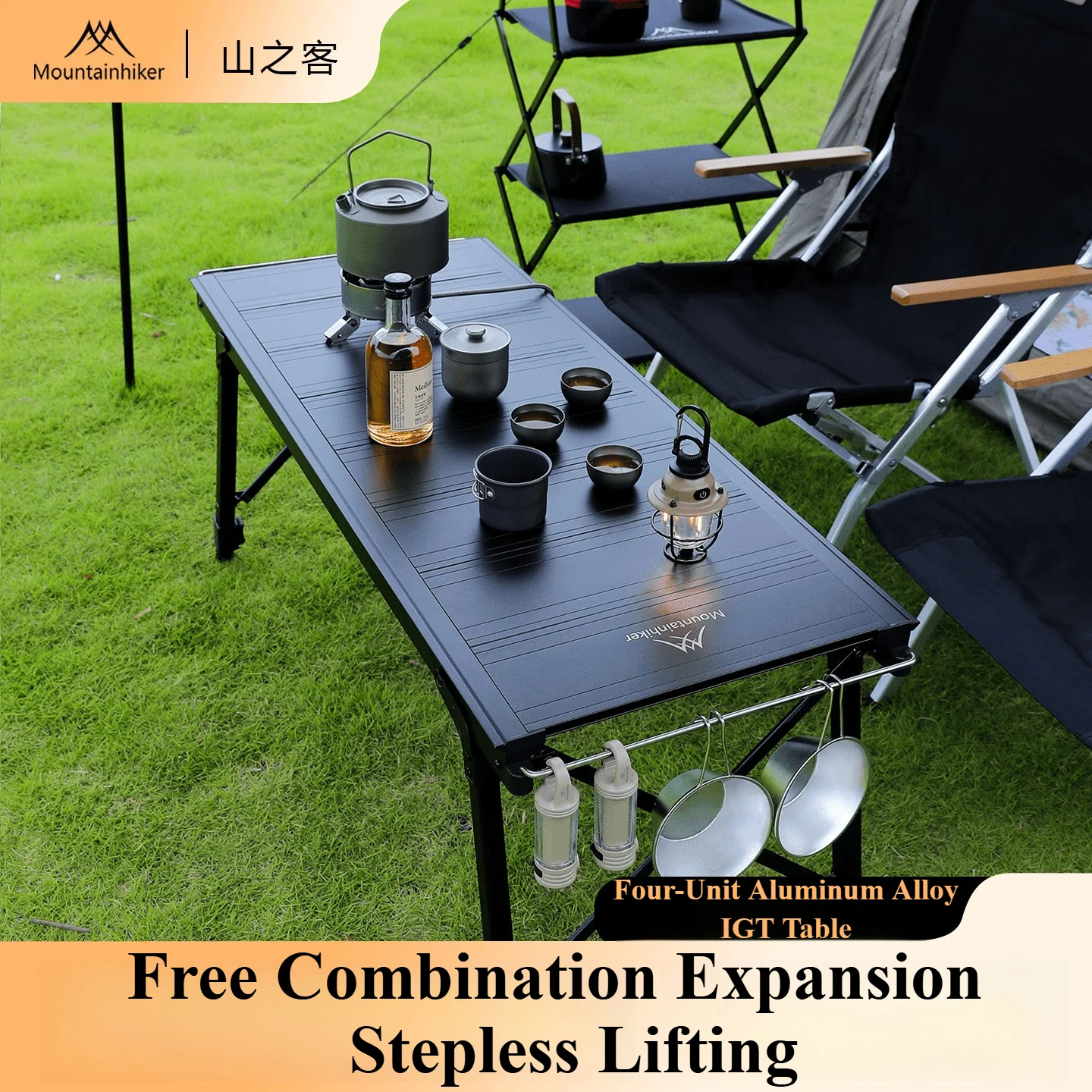 Cooking On Camping Stove - Mountainhiker Camping ลิฟท์พับที่ถอดออกได้หลายหน่วย IGT ตารางเตาแก๊สแบบพกพา Camp