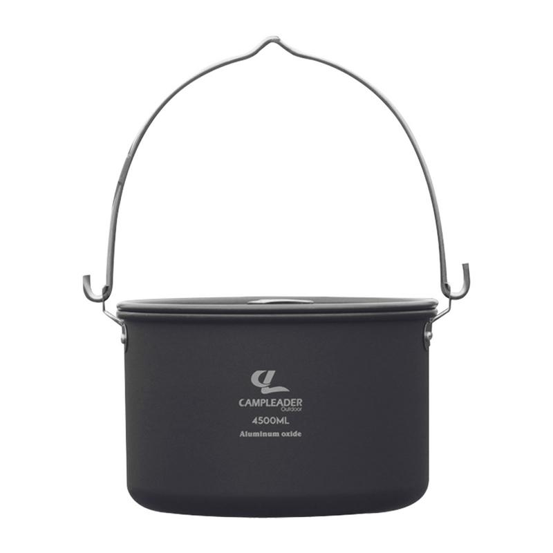 Camping Cooking One Pot - 4.5L Camping แขวนหม้อเครื่องครัวกลางแจ้ง Bowler บนโต๊ะอาหาร 5-6