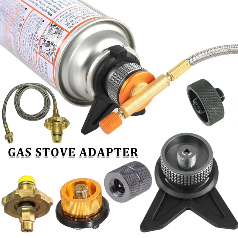 Cooking On Camping Stove - อะแดปเตอร์กระป๋องบิวเทนกลางแจ้งเตาแก๊สแคมป์ปิ้ง Converter โพรเพนเติมแก๊สตลับหมึกถังอะแดปเตอร์บิวเทนแก๊สเตาอุปกรณ์เสริม