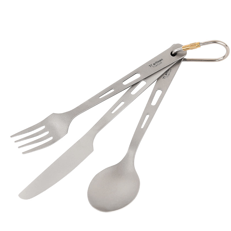 Camping Cooking And Eating Set - Tiartisan ชุดเครื่องครัว3ชิ้นมีดส้อมช้อนตะหลิวพับได้น้ำหนักเบาชุดใช้บนโต๊ะอาหารปิกนิกตั้งแคมป์กลางแจ้ง Ta8106