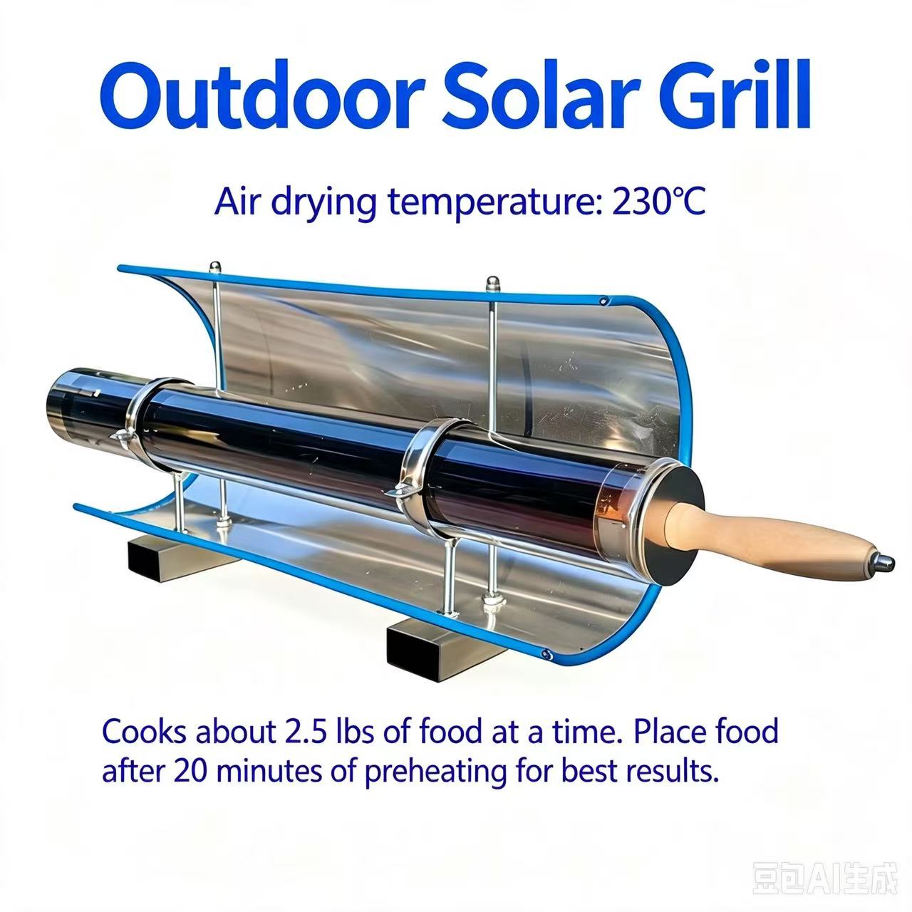 Solar Oven Camp - ไปใช้พลังงานที่ไม่ใช้เชื้อเพลิง! เตาอบพลังงานแสงอาทิตย์แบบพกพาสำหรับบาร์บีคิวกลางแจ้งและการตั้งแคมป์ – ไร้ควัน, เป็นมิตรต่อสิ่งแวดล้อม, อุณหภูมิสูงถึง
