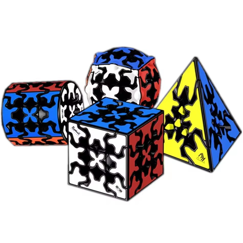 Fire Starter Cube - QiYi เกียร์ Cube 3x3x3 พีระมิดทรงกระบอกสร้างสรรค์รูปทรงกระบอก Sphere