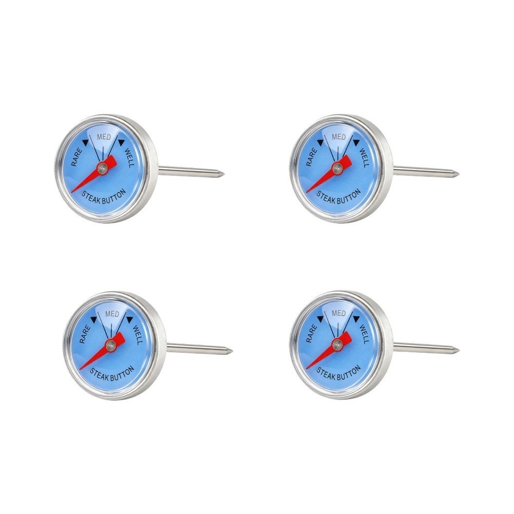 Meat Thermometer Camp - ชุดเทอร์โมมิเตอร์วัดอุณหภูมิเนื้อสแตนเลส 4 ชิ้น สำหรับสเต็ก ไก่ย่าง หมูย่าง