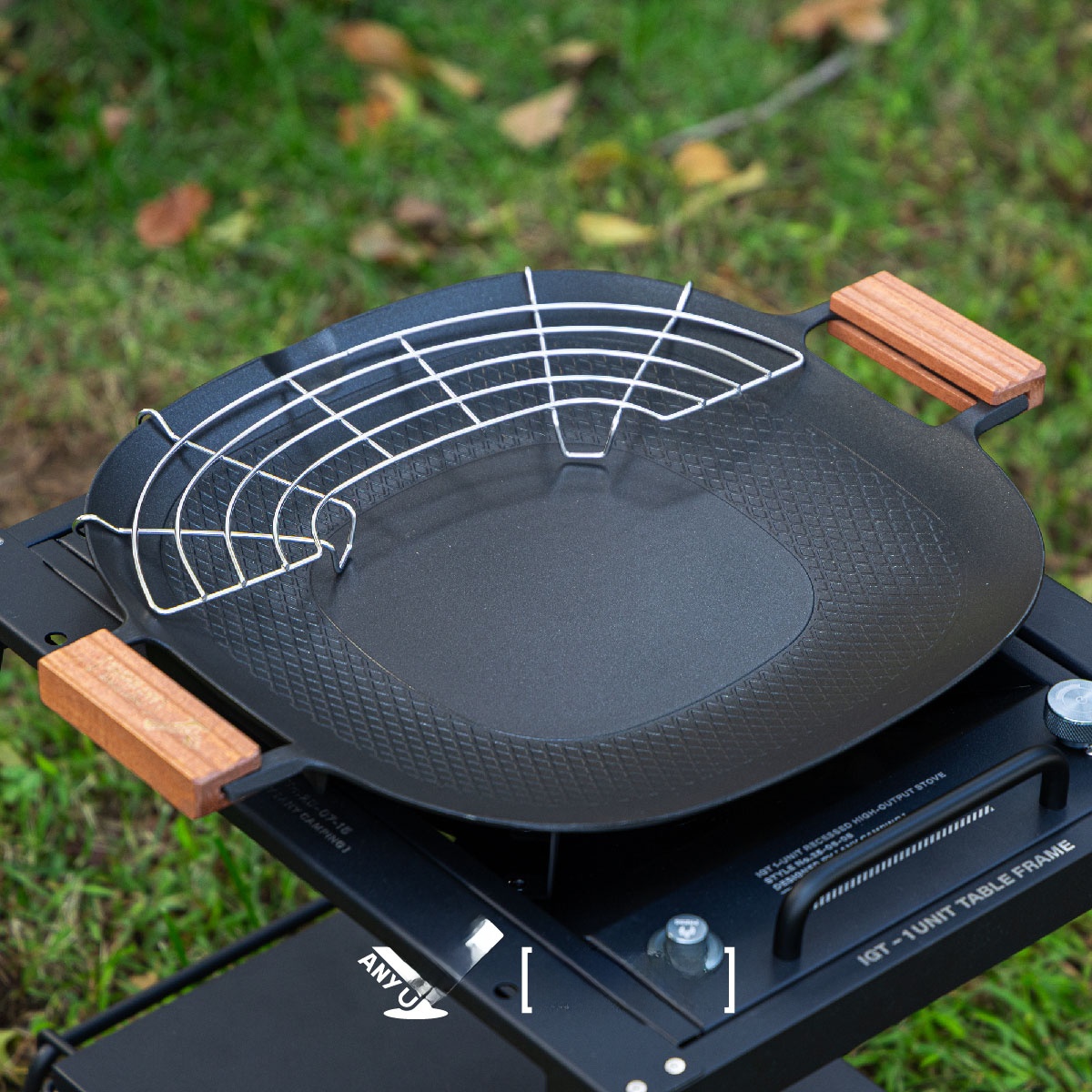 Camping Cooking Bbq - เตาปิ้งย่างบาร์บีคิวแบบพกพาสำหรับตั้งแคมป์กลางแจ้ง กระทะเหล็กเคลือบกันติดสไตล์เกาหลี สำหรับย่างสเต็ก อุปกรณ์ทำอาหารจีน