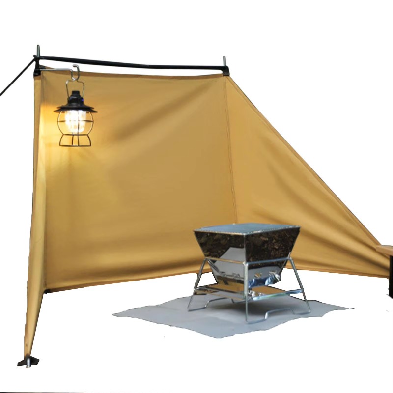 Camping Cooking Wind Blocker - แผงกันลมสำหรับทำอาหารแคมป์ปิ้งแบบพับได้ พร้อมกระเป๋าเก็บ สำหรับปิกนิกกลางแจ้ง