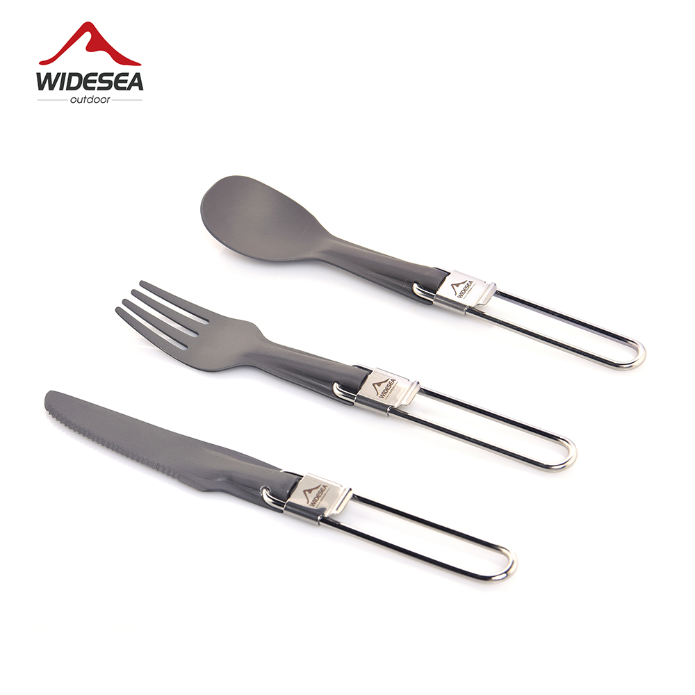 Camping Cooking And Eating Set - Widesea ตั้งแคมป์ช้อนส้อมมีดชุด Ultralight กลางแจ้งอุปกรณ์ทำอาหารช้อนส้อมเครื่องครัวเดินป่า Trekking