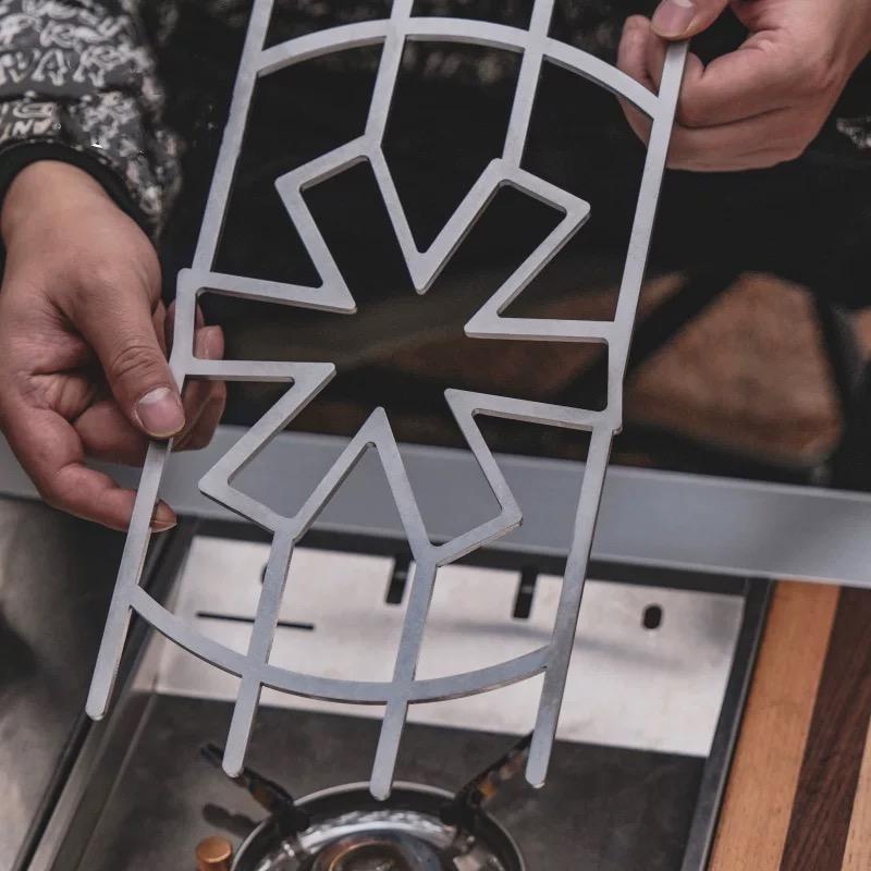 Cooking On Camping Stove - เตาแคมปิ้งกลางแจ้งกรอบเตาWindproofฝาครอบเตาIGTแผ่นGS450 อุปกรณ์เตาIGTตารางอุปกรณ์เสริมใหม่