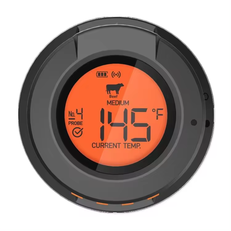 Meat Thermometer Camp - เครื่องวัดอุณหภูมิเนื้อดิจิตอลพร้อมจอแสดงผล LED ควบคุมแอพอัจฉริยะกันน้ำ IP54 สำหรับการตั้งแคมป์และบาร์บีคิว