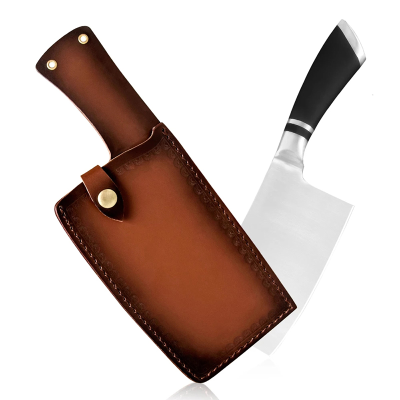 Camping Cooking Knife - Kitchen Chef Cleaver มีดสับ Sheath หนังหั่นใบมีด