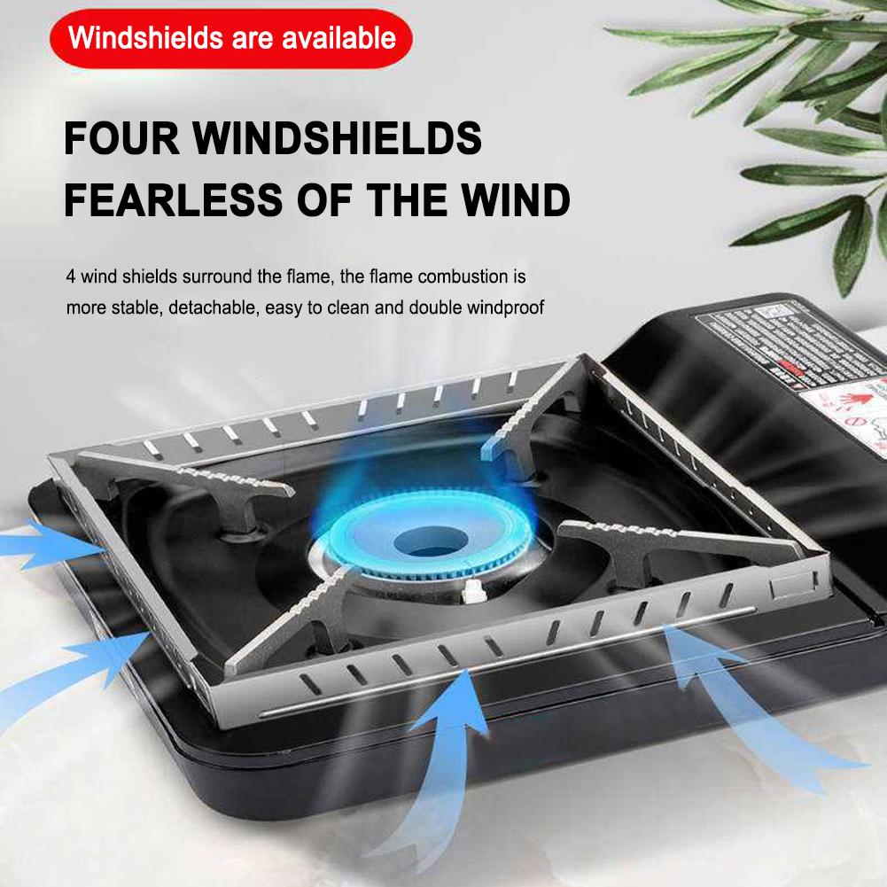 Camping Cooking Wind Blocker - เตาแคมป์ปิ้ง ที่บังลมแบบถอดได้ ที่บังลมเตาแคมป์ สแตนเลส ที่กันลมเตาแก๊ส อุปกรณ์ทำอาหารแบบพกพา