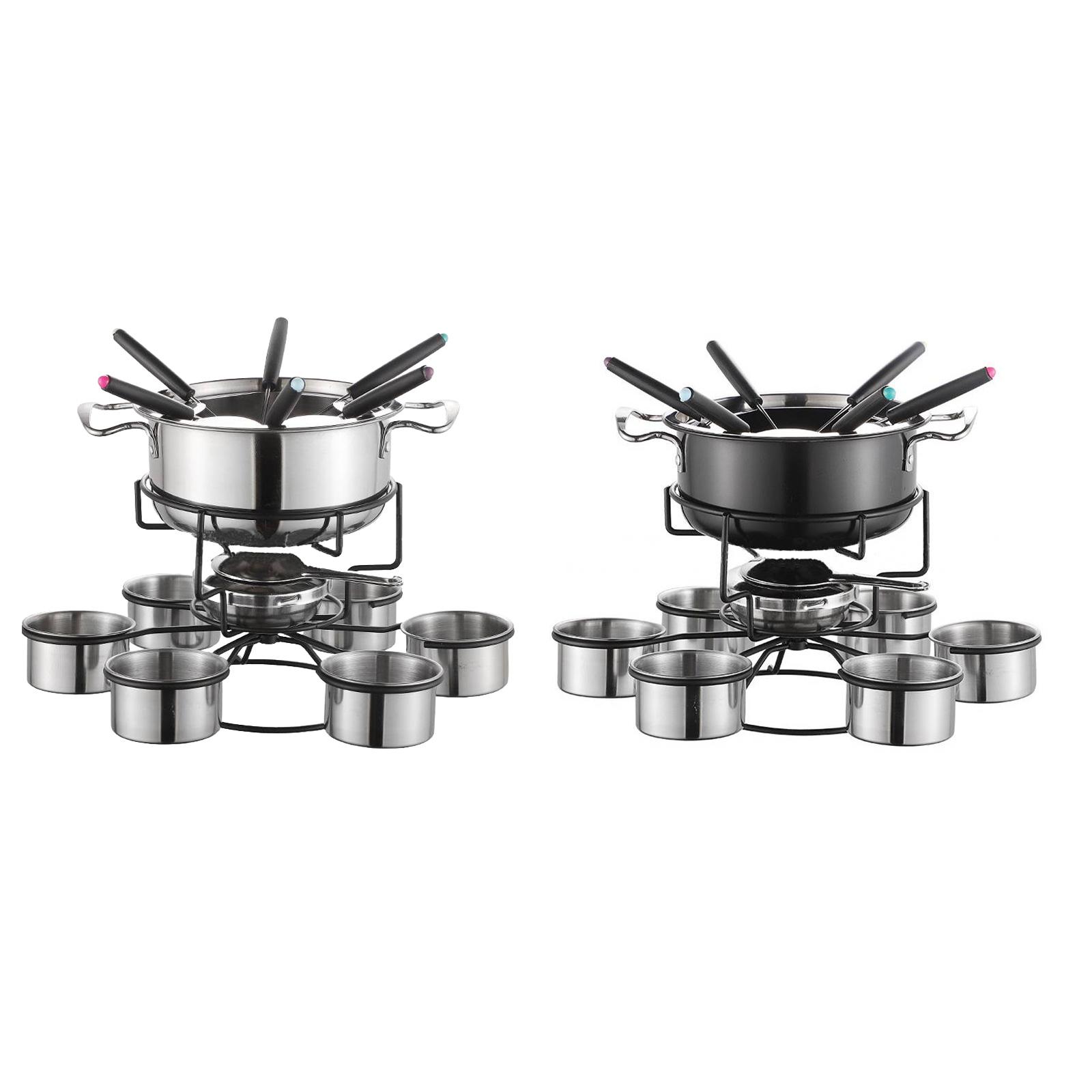 Camping Cooking Pot Set - ชุดหม้อฟองดูพร้อมเตาปรุงอาหารแบบหนาพิเศษอเนกประสงค์ ใช้งานได้หลากหลาย เหมาะสำหรับงานแต่งงาน งานเลี้ยงวันเกิด ปิกนิก แคมป์ปิ้ง