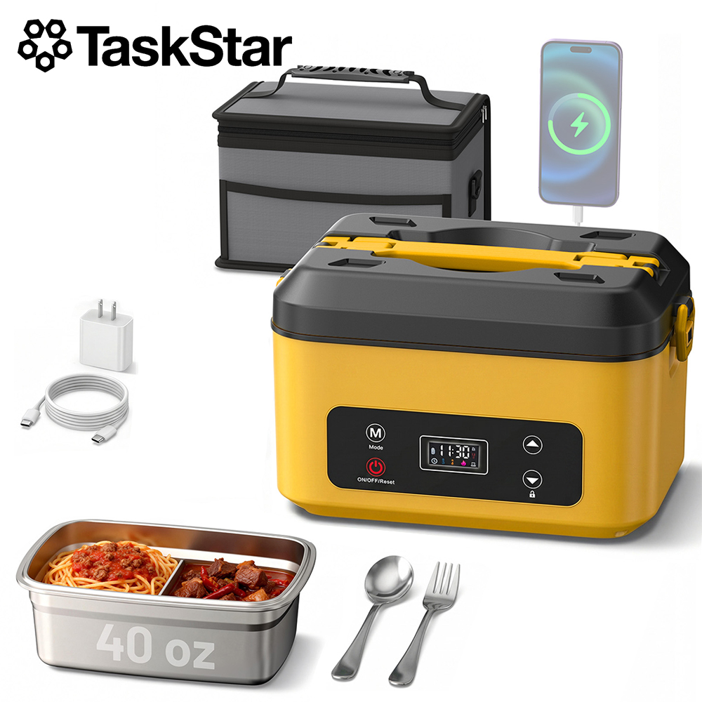 Camping Cooking Food - กล่องอาหารอุ่นแบบพกพา TaskStar ขนาด 40 ออนซ์ ไร้สาย