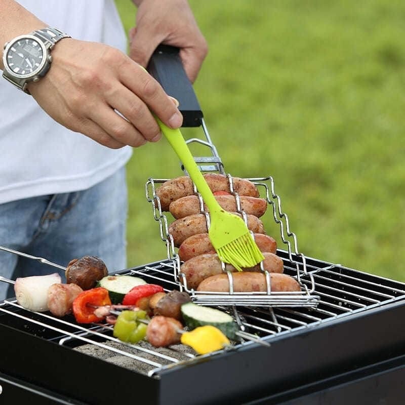 Camping Cooking Bbq - เตาบาร์บีคิวพกพาสำหรับตั้งแคมป์ ขนาดกะทัดรัด น้ำหนักเบา เหมาะสำหรับการเดินทาง ปิกนิกกลางแจ้ง ประกอบง่าย