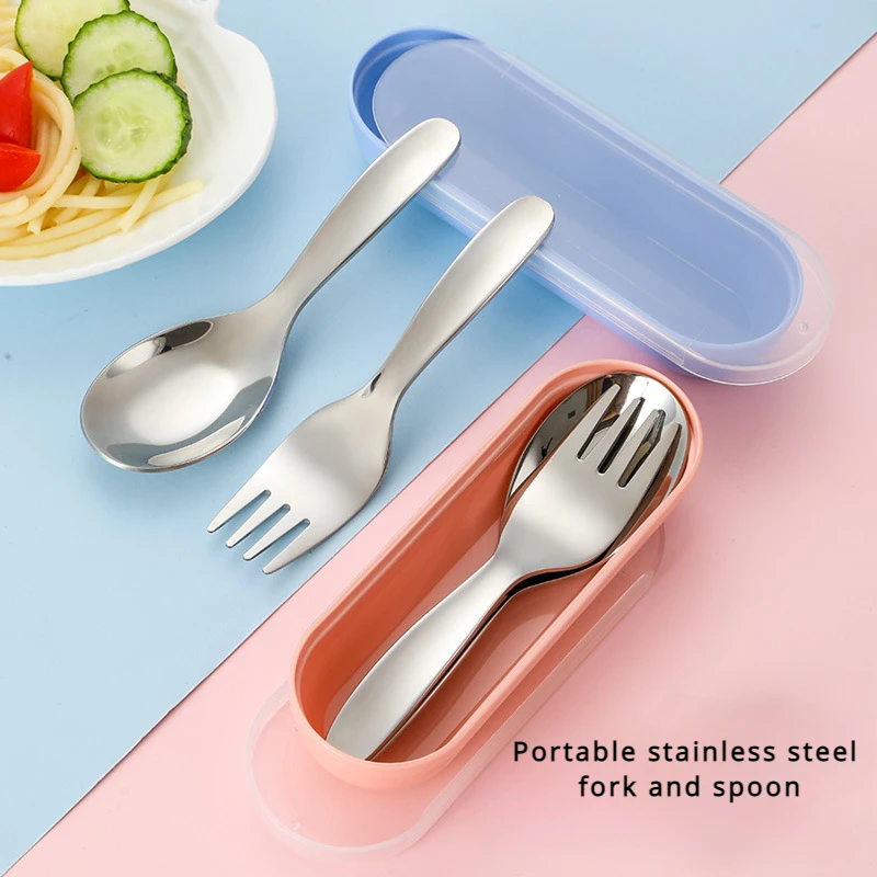 Camping Cooking And Eating Set - ชุดช้อนส้อมพกพา2ชิ้น1ชุดเครื่องใช้บนโต๊ะอาหาร set peralatan Makan สแตนเลสสำหรับออกค่ายกลางแจ้งปีนเขาอุปกรณ์ทำอาหาร
