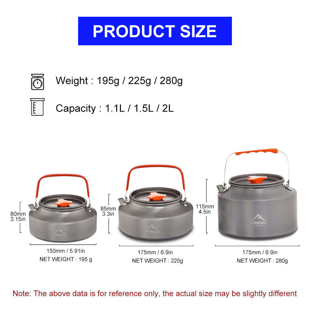 Widesea 1.1L 2L1.5L Camping กา - Camping Cooking Pot Set บทวิจารณ์และราคา