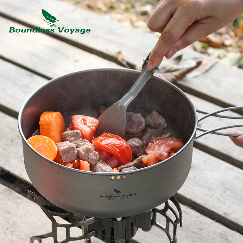 Boundless Voyage ไทเทเนียม Ste - Camping Cooking Pot Set บทวิจารณ์และราคา