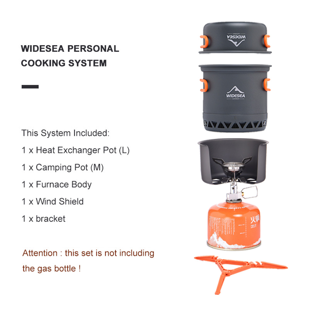 ชุดเตาแคมป์ปิ้งพกพา Widesea พร - Camping Cooking One Pot บทวิจารณ์และราคา