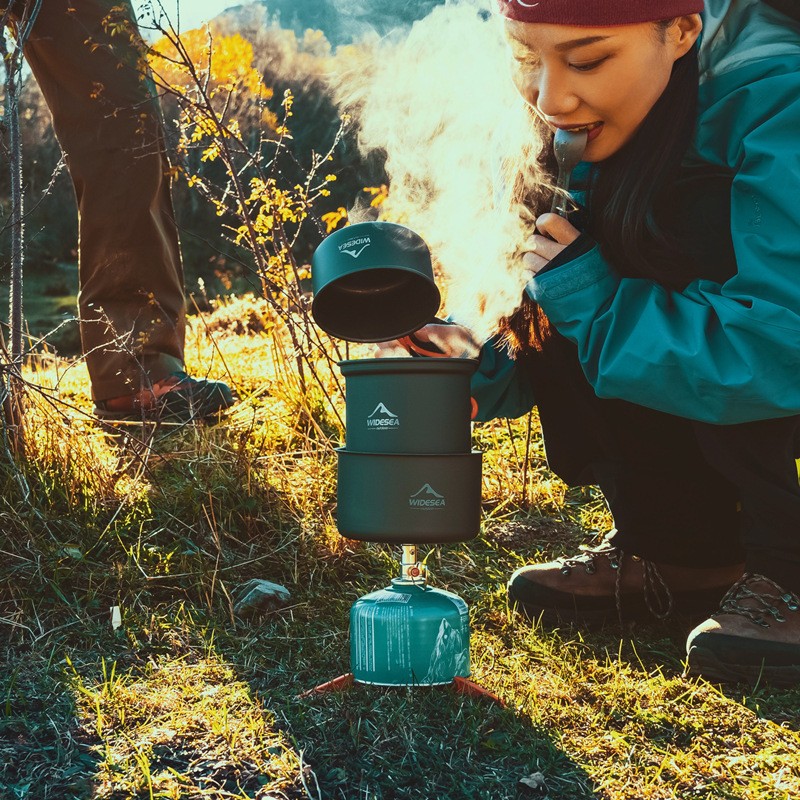 ชุดเตาแคมป์ปิ้งพกพา Widesea พร - Camping Cooking One Pot บทวิจารณ์และราคา