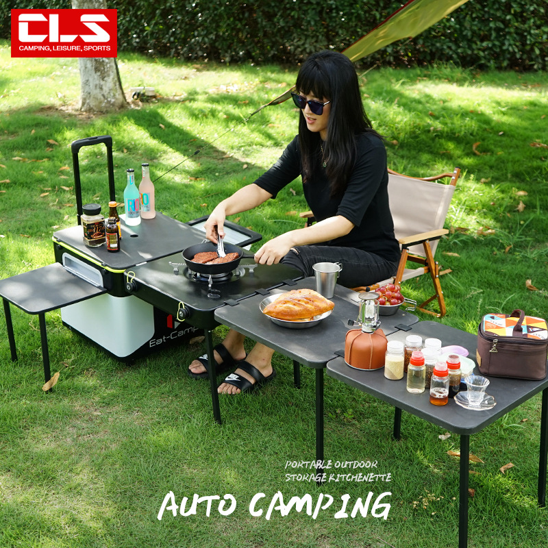 โต๊ะครัวพกพาสำหรับตั้งแคมป์แบบ - Camping Cooking Box บทวิจารณ์และราคา