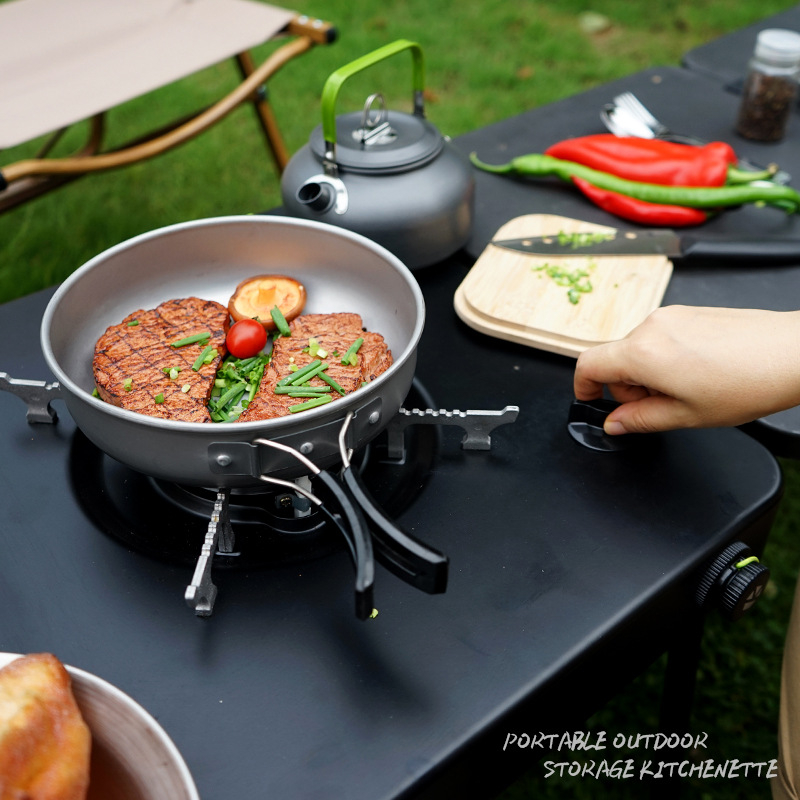 โต๊ะครัวพกพาสำหรับตั้งแคมป์แบบ - Camping Cooking Box บทวิจารณ์และราคา