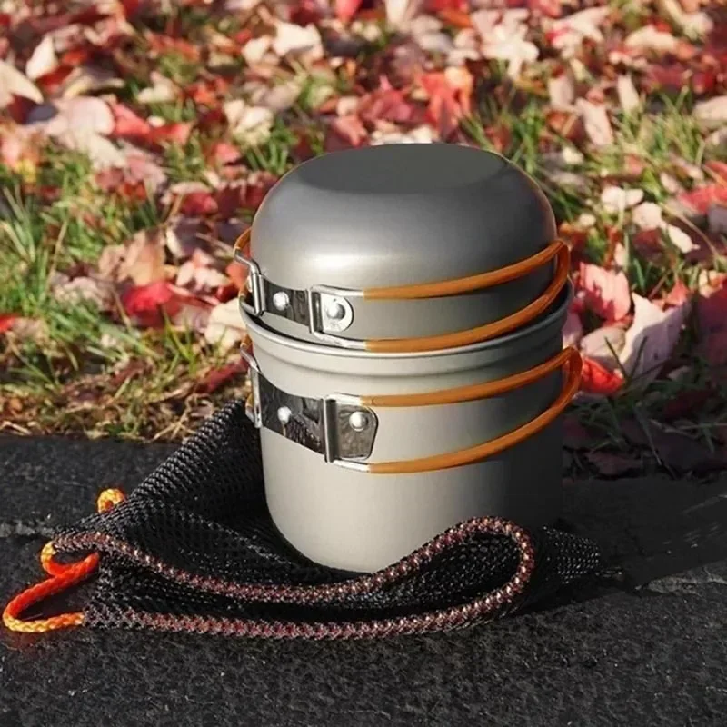 ใหม่หม้อตั้งแคมป์แบบพกพากลางแจ - Camping Cooking Pot Set บทวิจารณ์และราคา