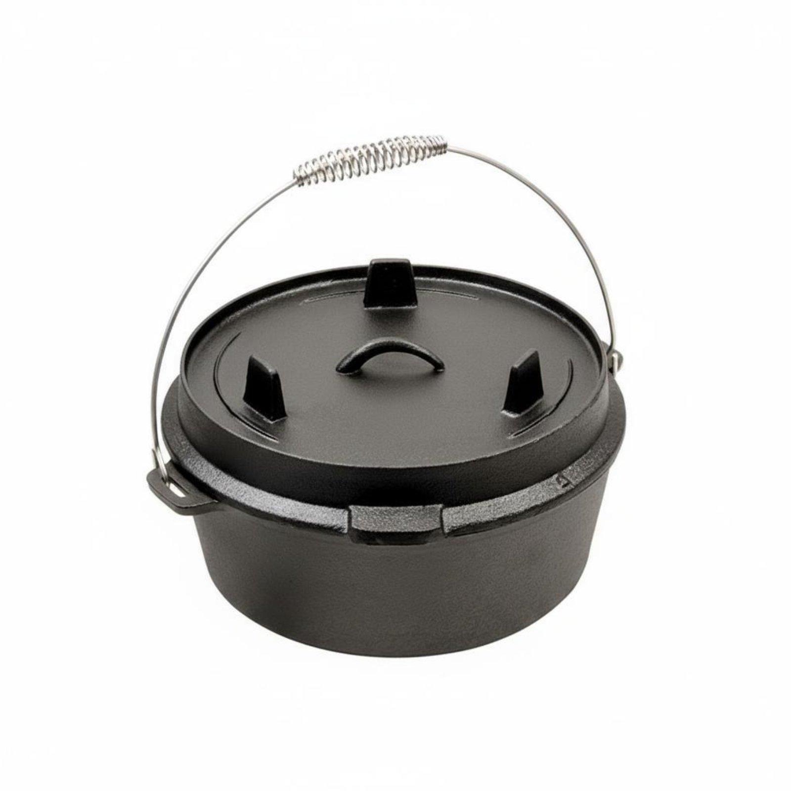หม้อเหล็กหล่อสำหรับทำอาหารกลาง - Camp Dutch Oven Cast บทวิจารณ์และราคา