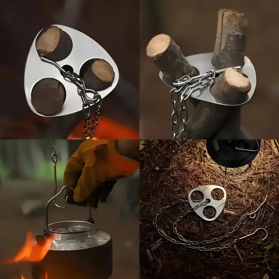 เตาไฟพกพาแบบสามขาสำหรับตั้งแคม - Camping Cooking One Pot บทวิจารณ์และราคา