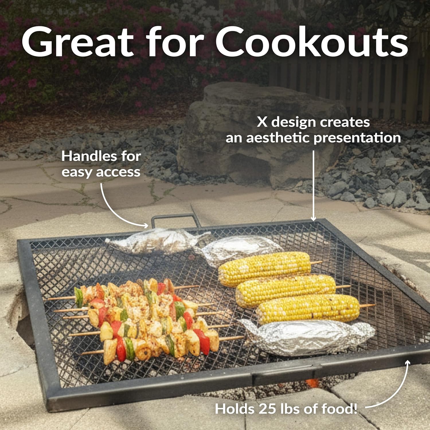 ตะแกรงย่างเหล็กสำหรับเตาไฟกลาง - Camping Cooking Bbq บทวิจารณ์และราคา