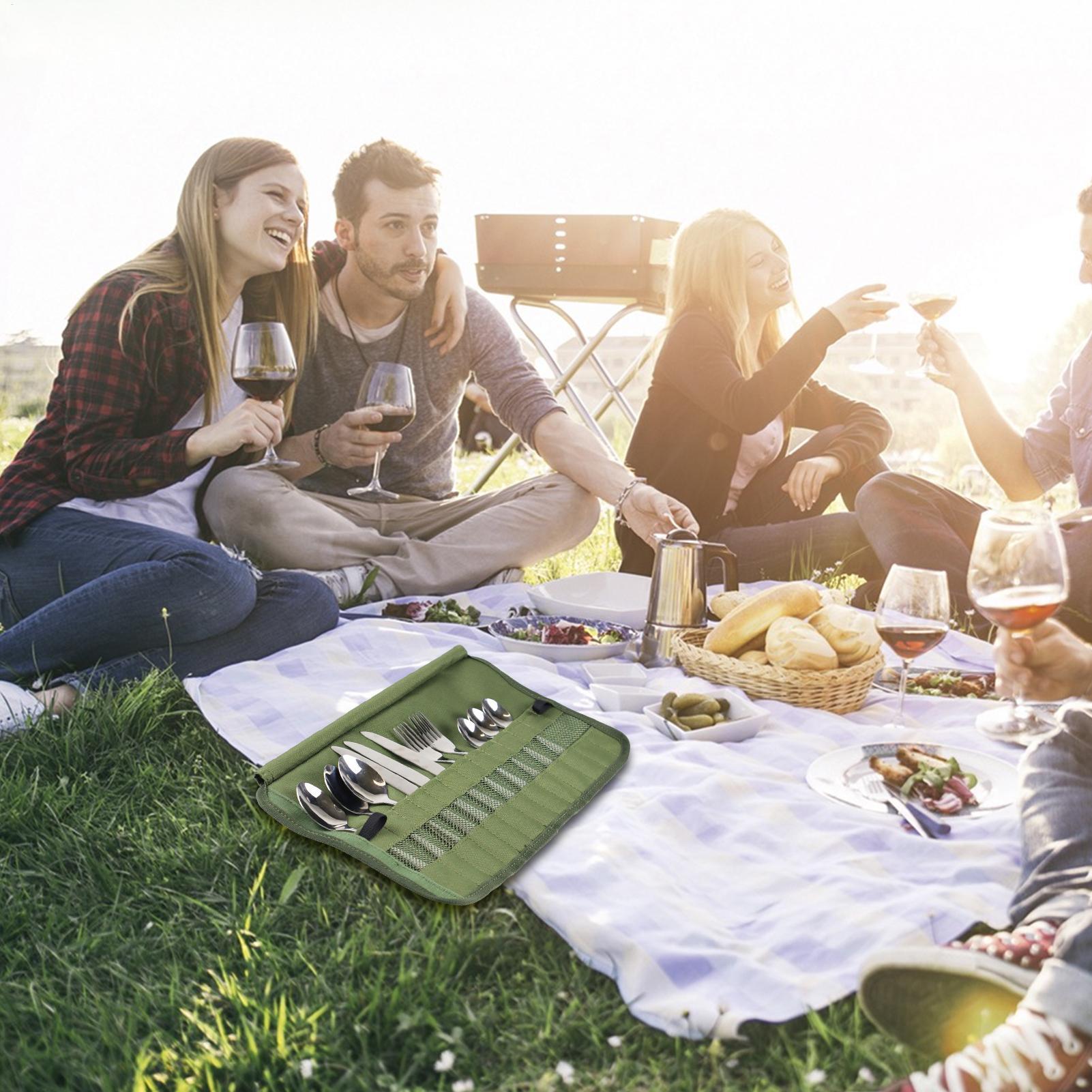 กระเป๋าเก็บอุปกรณ์ทำครัว กระเป - Camping Cooking Utensil Roll บทวิจารณ์และราคา