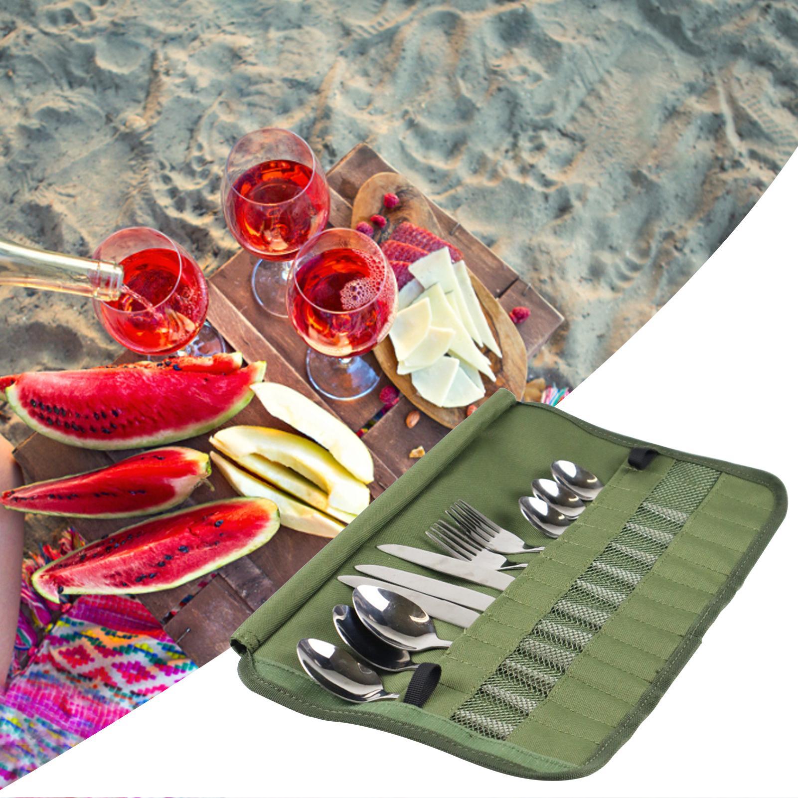 กระเป๋าเก็บอุปกรณ์ทำครัว กระเป - Camping Cooking Utensil Roll บทวิจารณ์และราคา