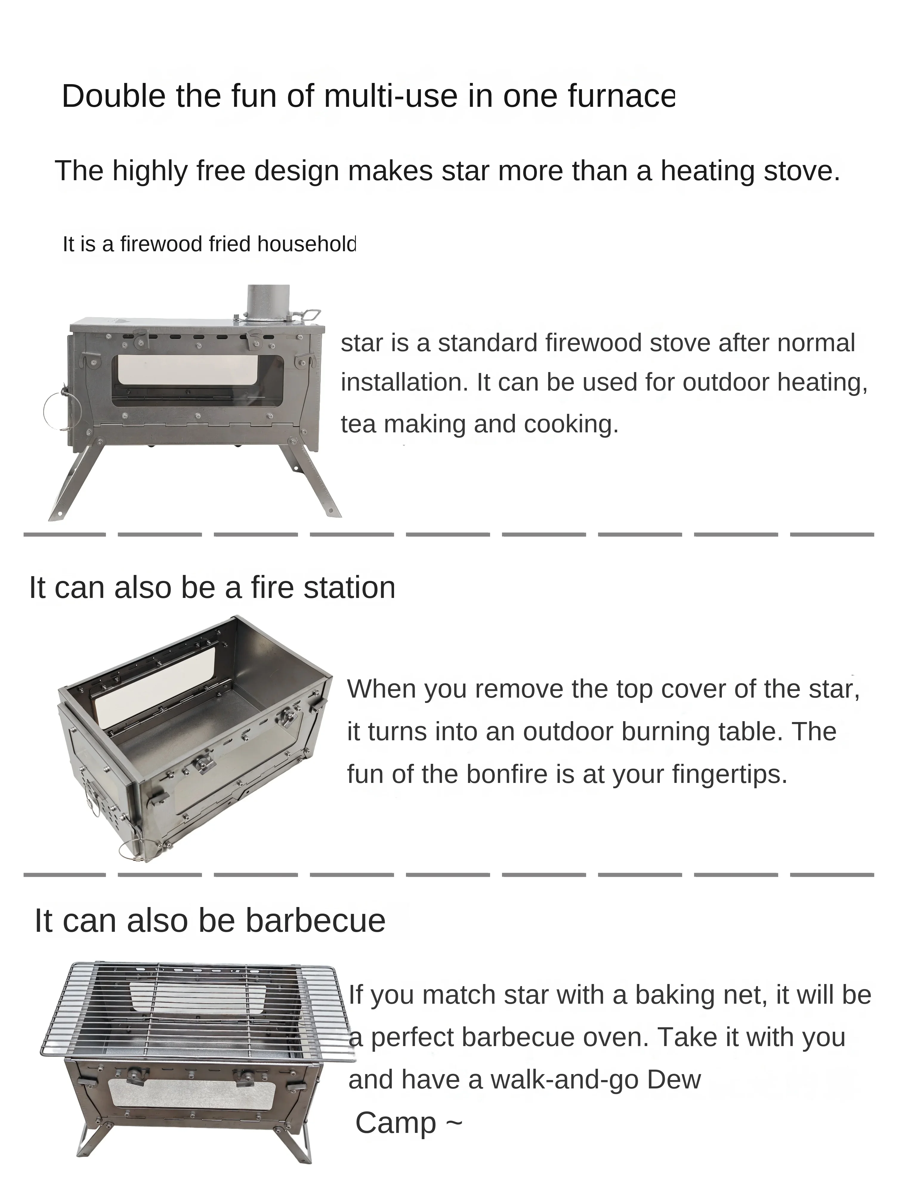 WT Star Ti ไทเทเนียมพับเตาฟืนเ - Cooking On Camping Stove บทวิจารณ์และราคา