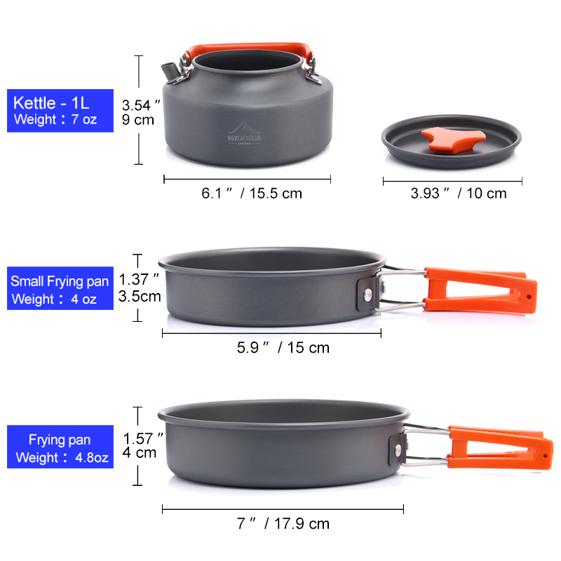 Widea เครื่องใช้บนโต๊ะอาหารสำห - Camping Cooking Pot Set บทวิจารณ์และราคา