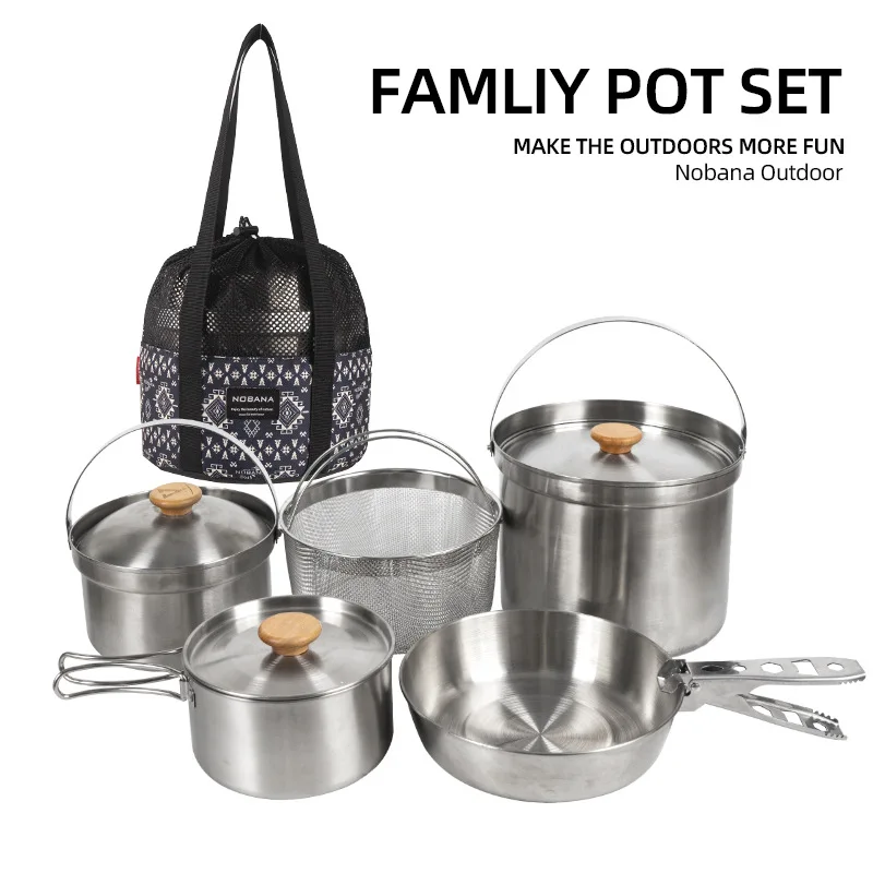 2026 ใหม่ ชุดหม้อสแตนเลสสำหรับ - Camping Cooking Pot Set บทวิจารณ์และราคา