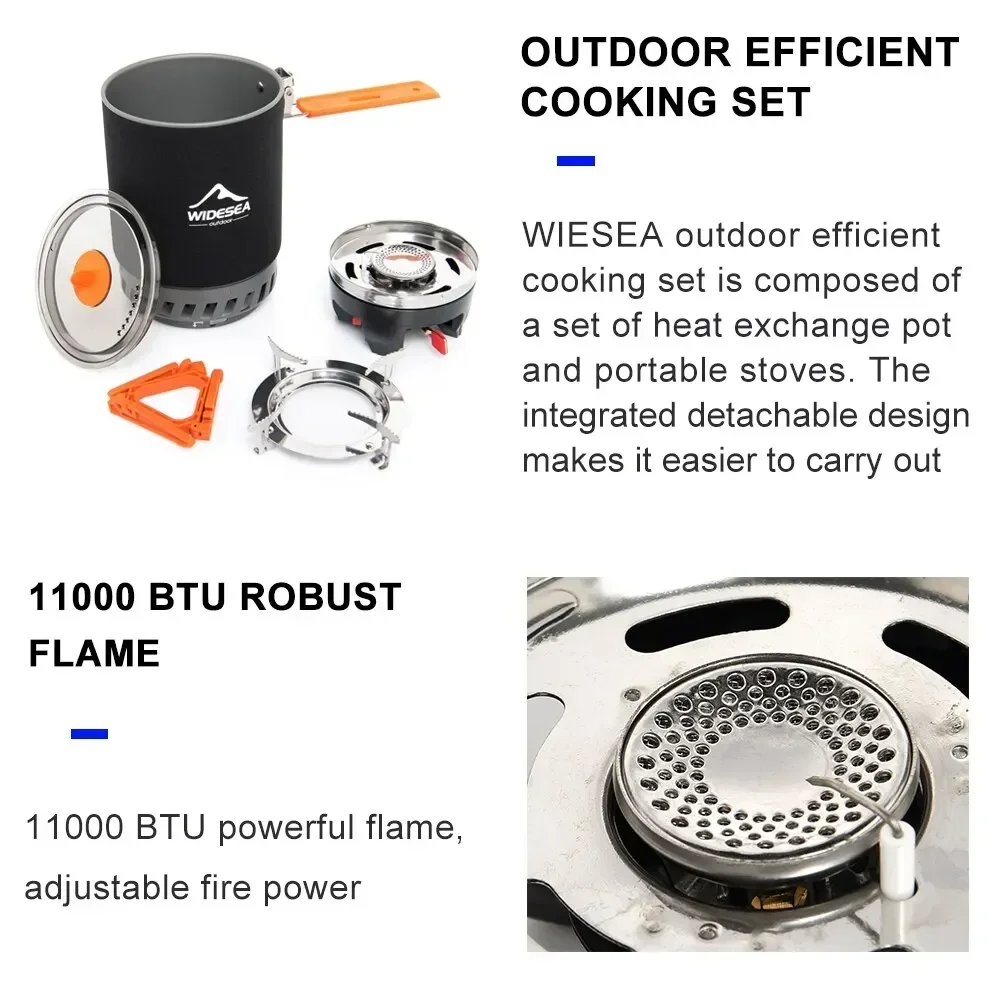 เตาแก๊ส Widesea พร้อมหม้อ ถ้วย - Camping Cooking One Pot บทวิจารณ์และราคา