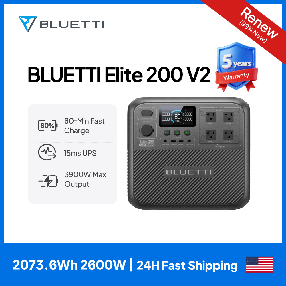 【รีนิว】BLUETTI Elite 200 V2 สถ - Solar Oven Camp บทวิจารณ์และราคา