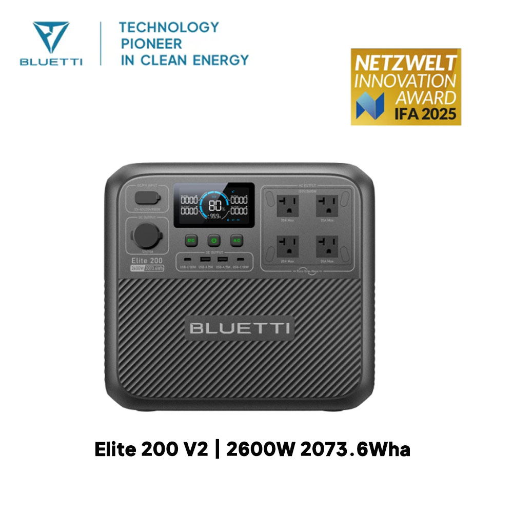 【รีนิว】BLUETTI Elite 200 V2 สถ - Solar Oven Camp บทวิจารณ์และราคา