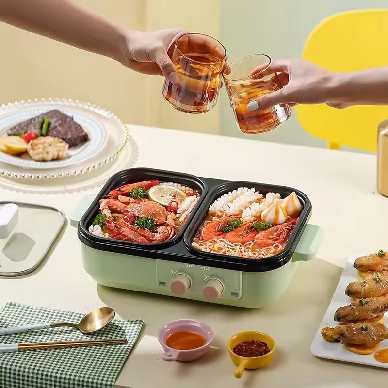 หม้อไฟฟ้าอเนกประสงค์แบบสองในหน - Camping Cooking One Pot บทวิจารณ์และราคา