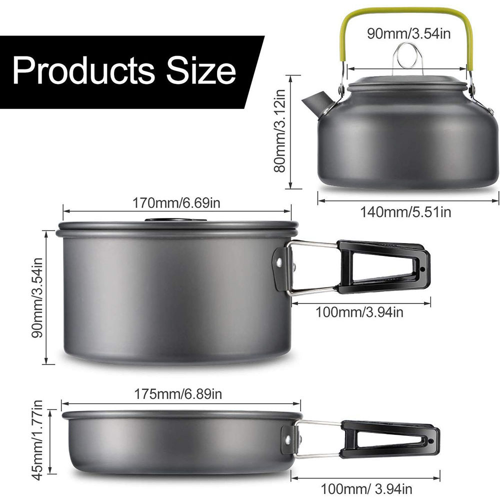 ชุดเครื่องครัวสำหรับตั้งแคมป์ก - Camping Cooking Pot Set บทวิจารณ์และราคา