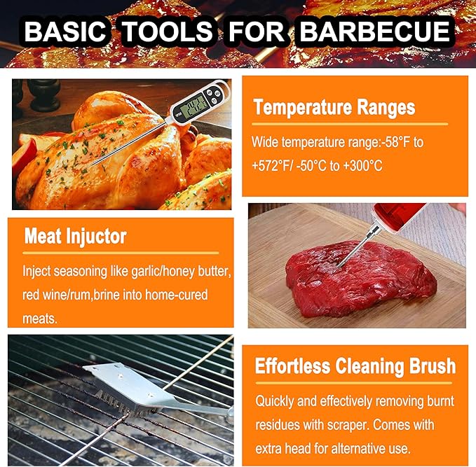 ชุดอุปกรณ์ทำบาร์บีคิวสแตนเลสสต - Meat Thermometer Camp บทวิจารณ์และราคา