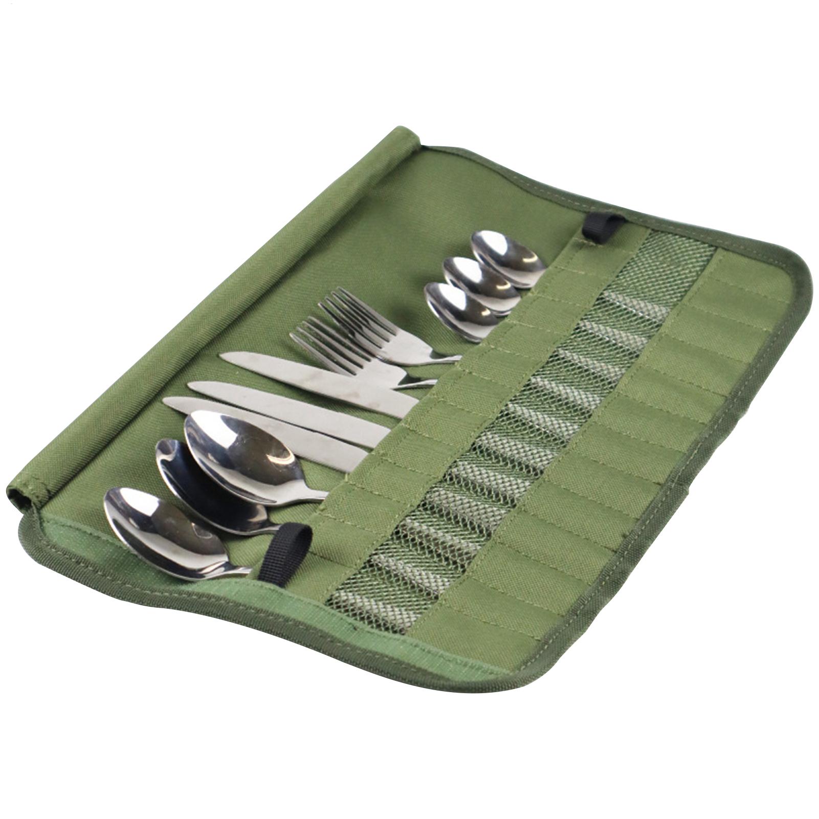 กระเป๋าใส่ช้อนส้อมสำหรับแคมป์ป - Camping Cooking Utensil Roll บทวิจารณ์และราคา