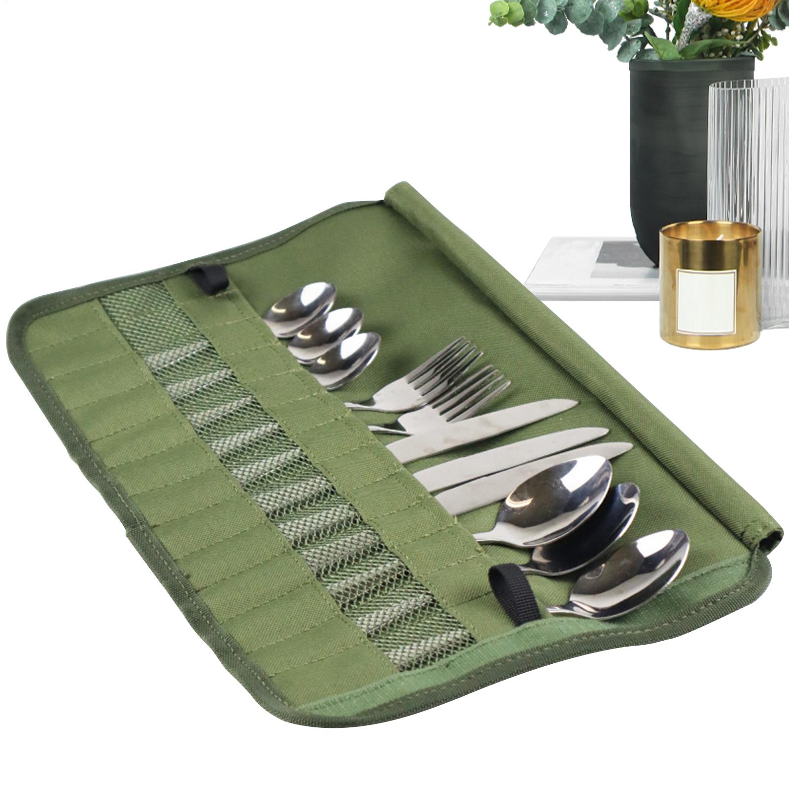 กระเป๋าใส่ช้อนส้อมสำหรับแคมป์ป - Camping Cooking Utensil Roll บทวิจารณ์และราคา
