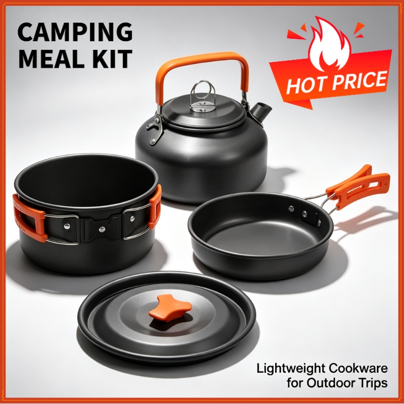 ชุดอุปกรณ์ทำอาหารสำหรับตั้งแคม - Camping Cooking Pot Set บทวิจารณ์และราคา